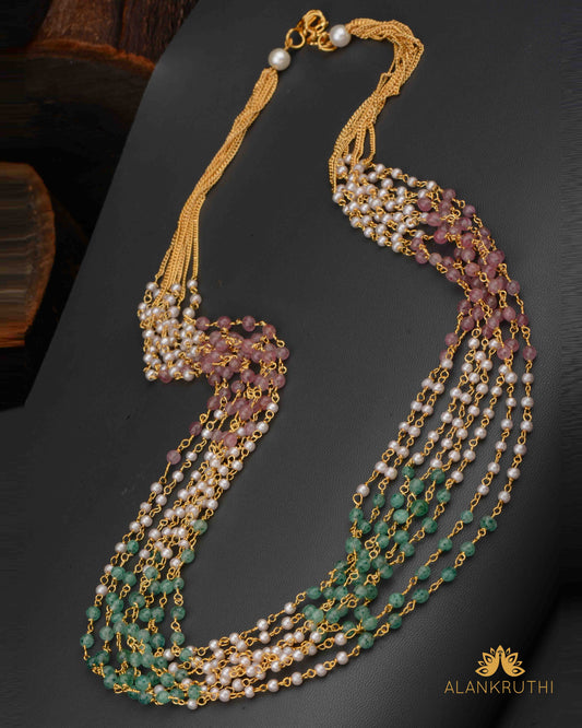 Multicolored 8 Layered Pearl Mala