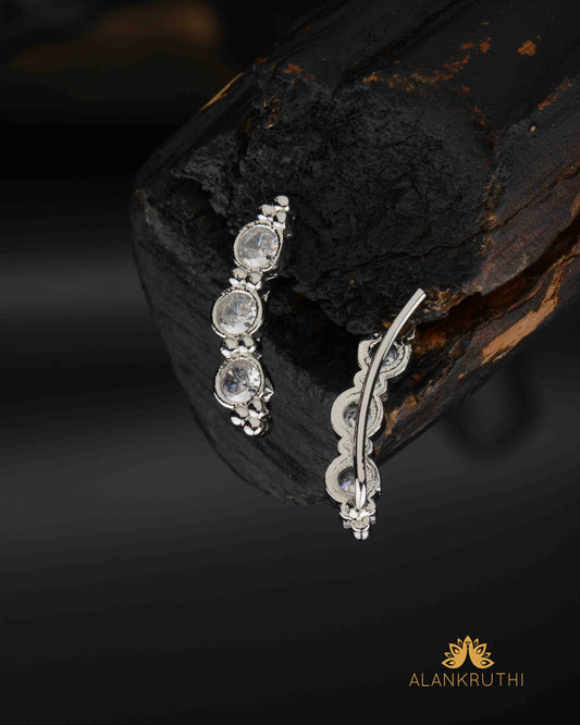 Silver Finish Ad Earcuff