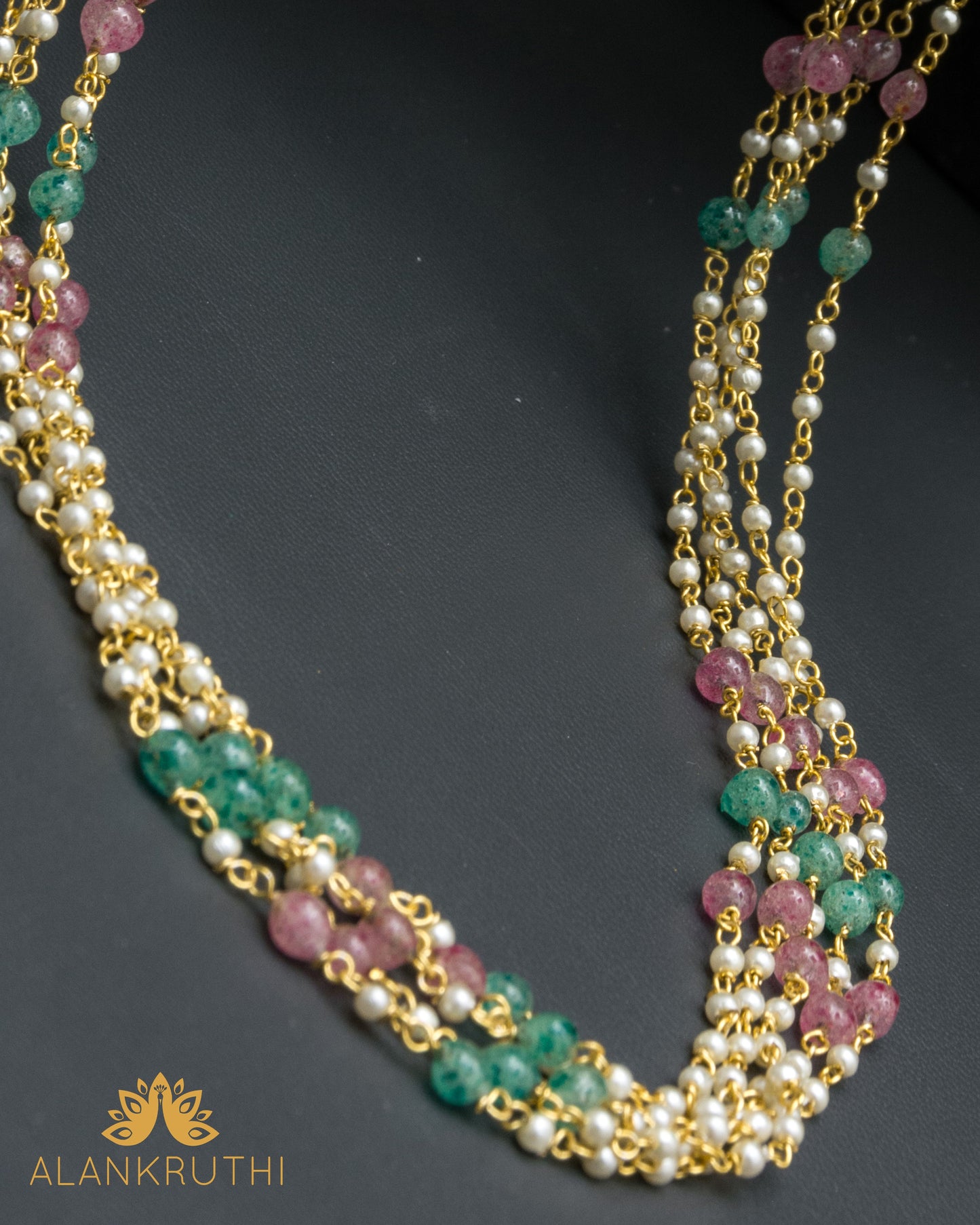 5 Layered Multicolor Pearl Chain