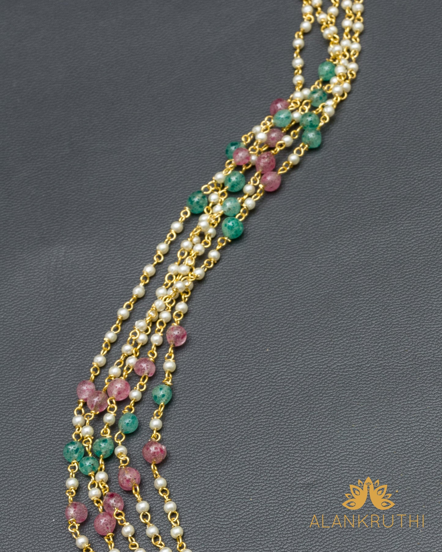 5 Layered Multicolor Pearl Chain