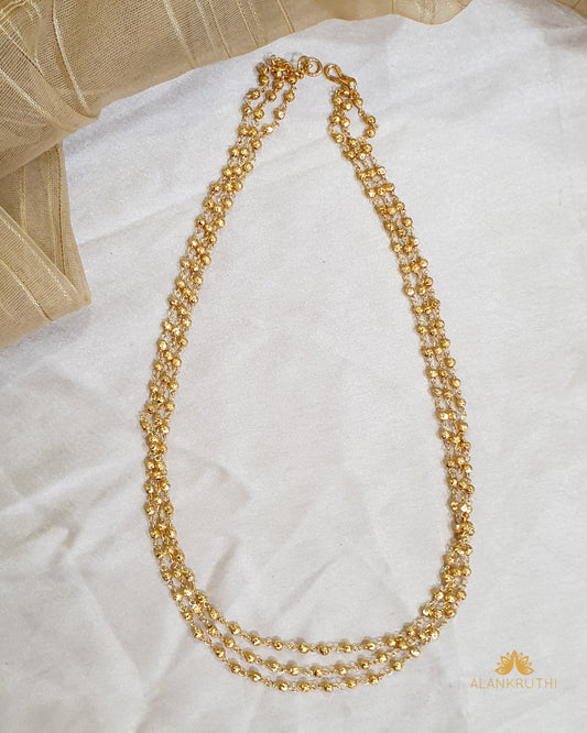 3 Layered Gold Pearl Chain