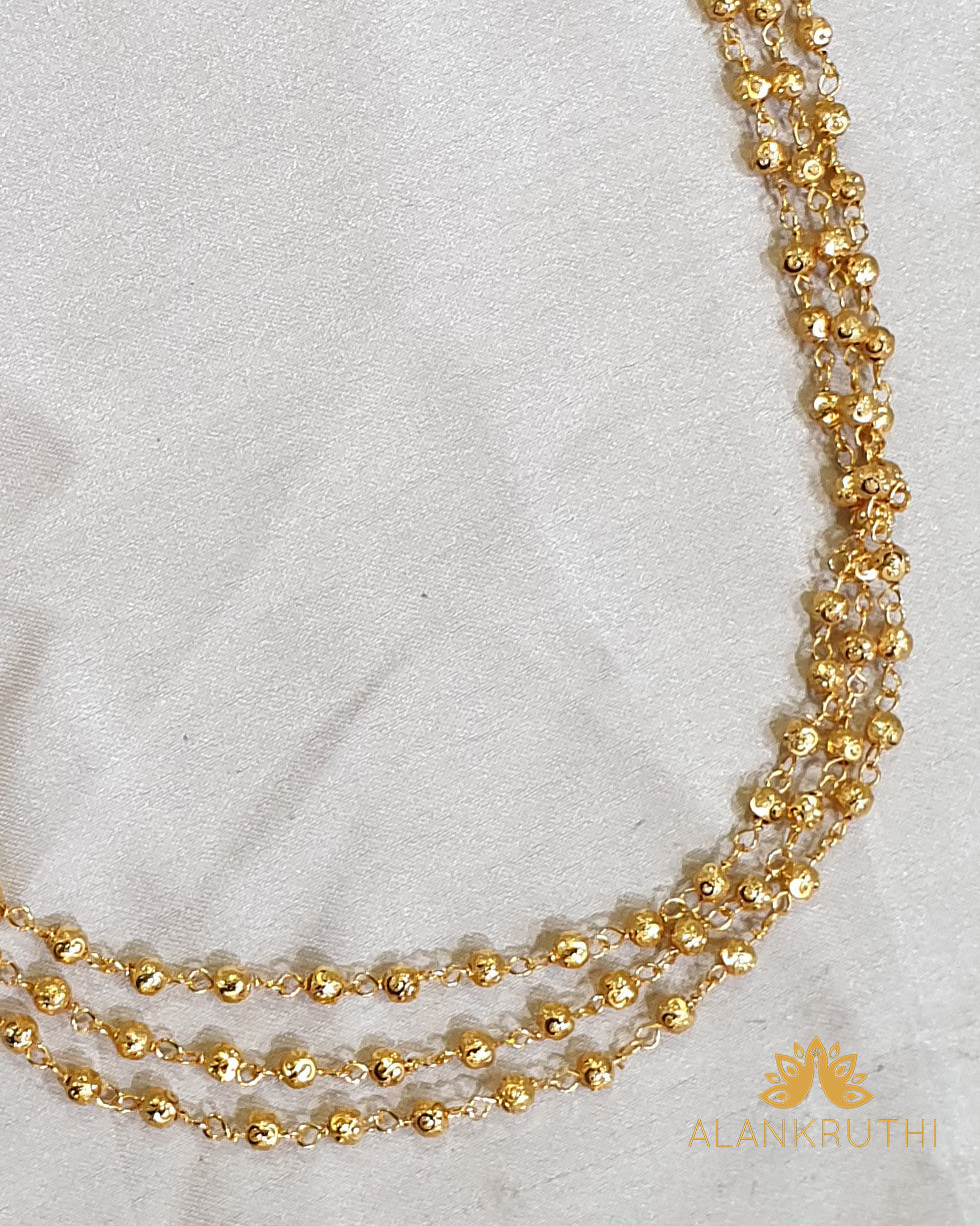 3 Layered Gold Pearl Chain