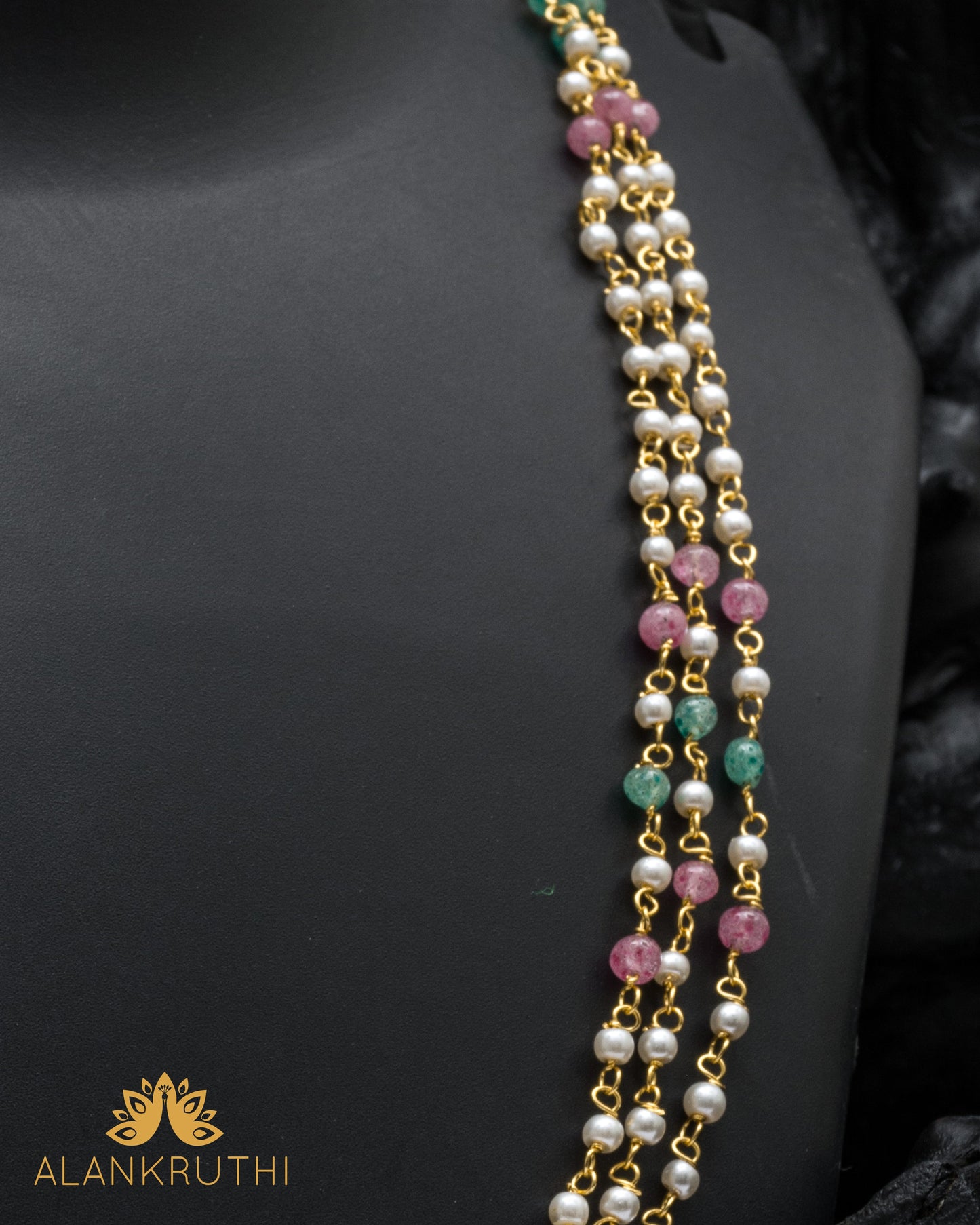 3 Layered Multicolor Pearl Mala