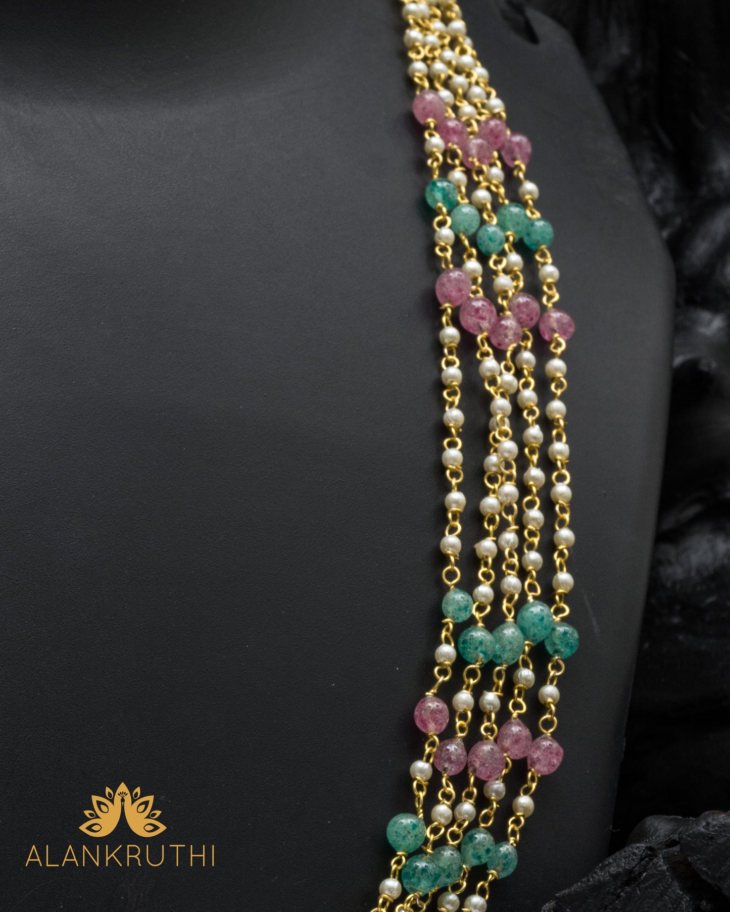 5 Layered Multicolor Pearl Mala