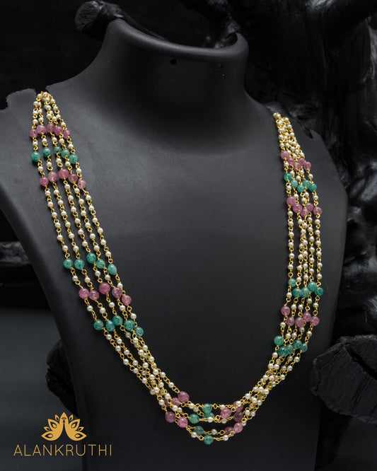 5 Layered Multicolor Pearl Mala