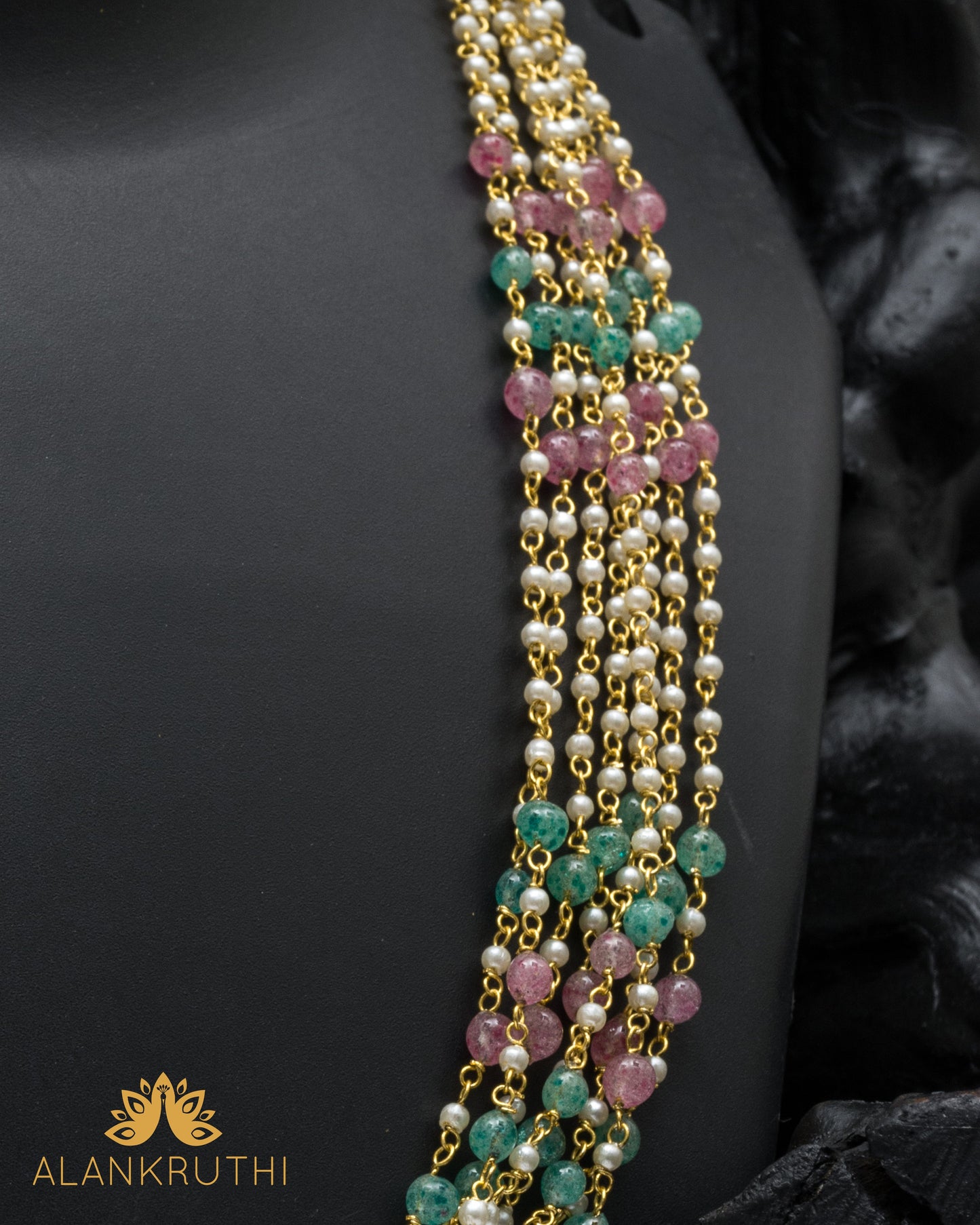 8 Layered Multicolor Pearl Chain