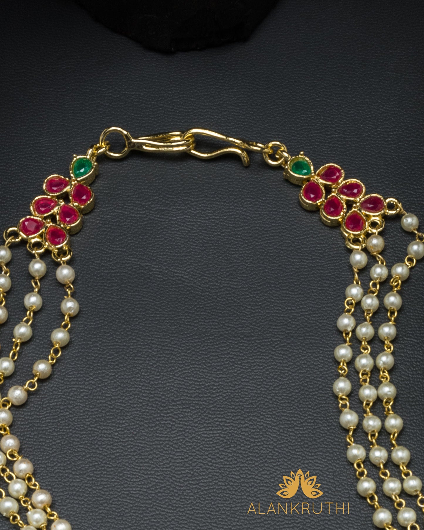 3 Layered Pearl Mattal Ear Chain