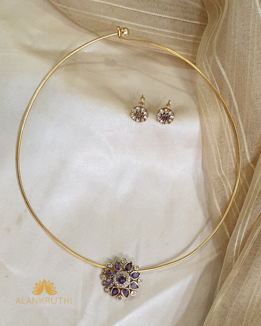 Antique Pipe Cz Pendant Set