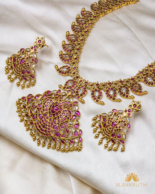 Antique Real Kempu Necklace Set