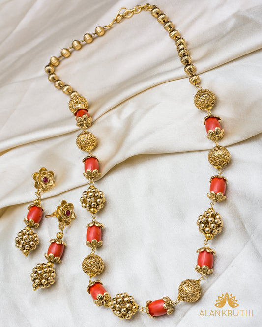 Antique Coral Mala Set
