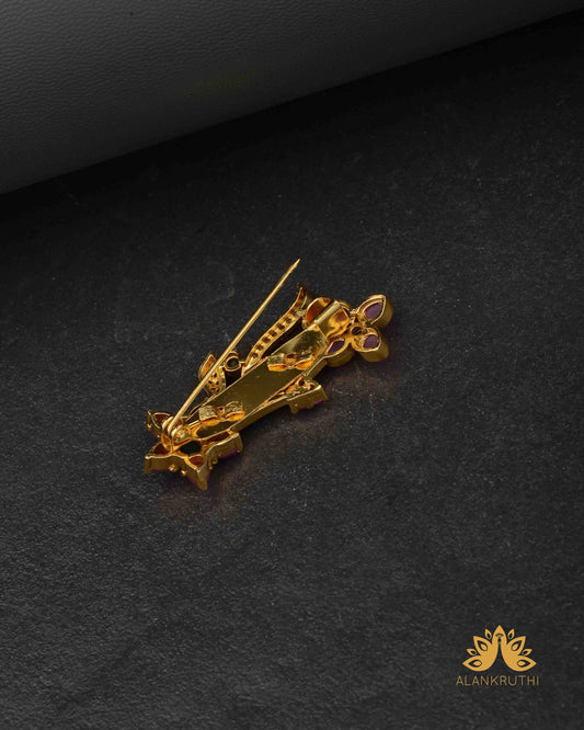 Cz Antique Saree Pin