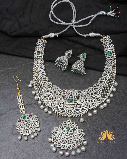 Cz Stone Bridal Necklace Set