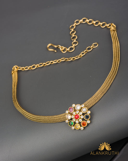 Antique Navaratna Chain Pendant