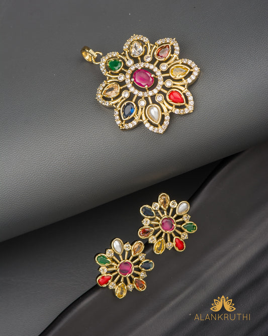 Antique Cz Pendant Set