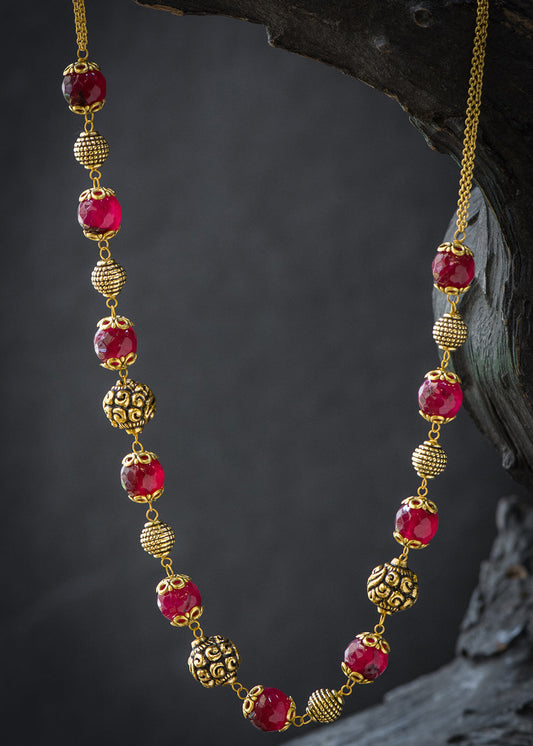 Ruby Gold Exclusive Mala 18 Inches