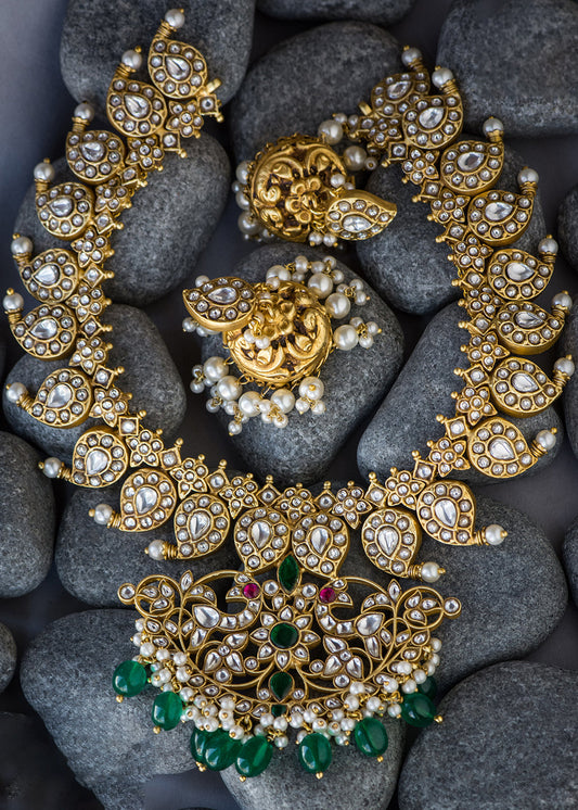 Antique Jadau Multi Stone Necklace Set