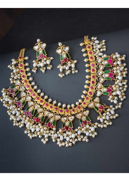 Antique Jadau Multi Color Necklace Set