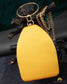 Tanjore Painted Pure Yellow Silk Clutch Bag