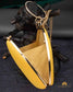 Tanjore Painted Pure Yellow Silk Clutch Bag
