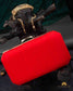 Tanjore Painted Pure Red Silk Clutch Bag