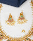 Cz Antique Real Kempu Necklace Set