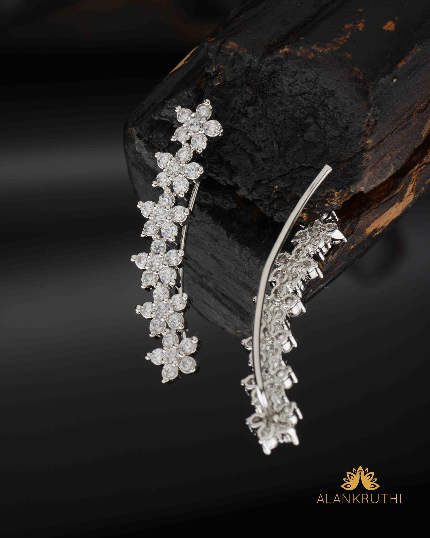 Silver Finish Ad Earcuff