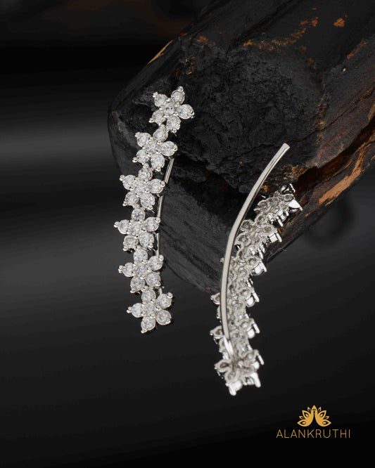 Silver Finish Ad Earcuff