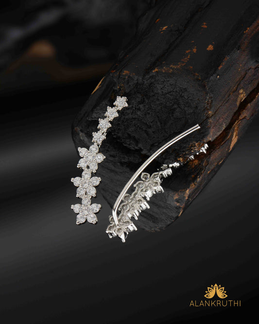 Silver Finish Ad Earcuff