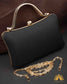 Tanjore Painted Pure Black Silk Clutch Bag