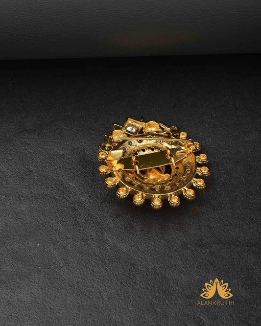 Cz Antique Saree Pin