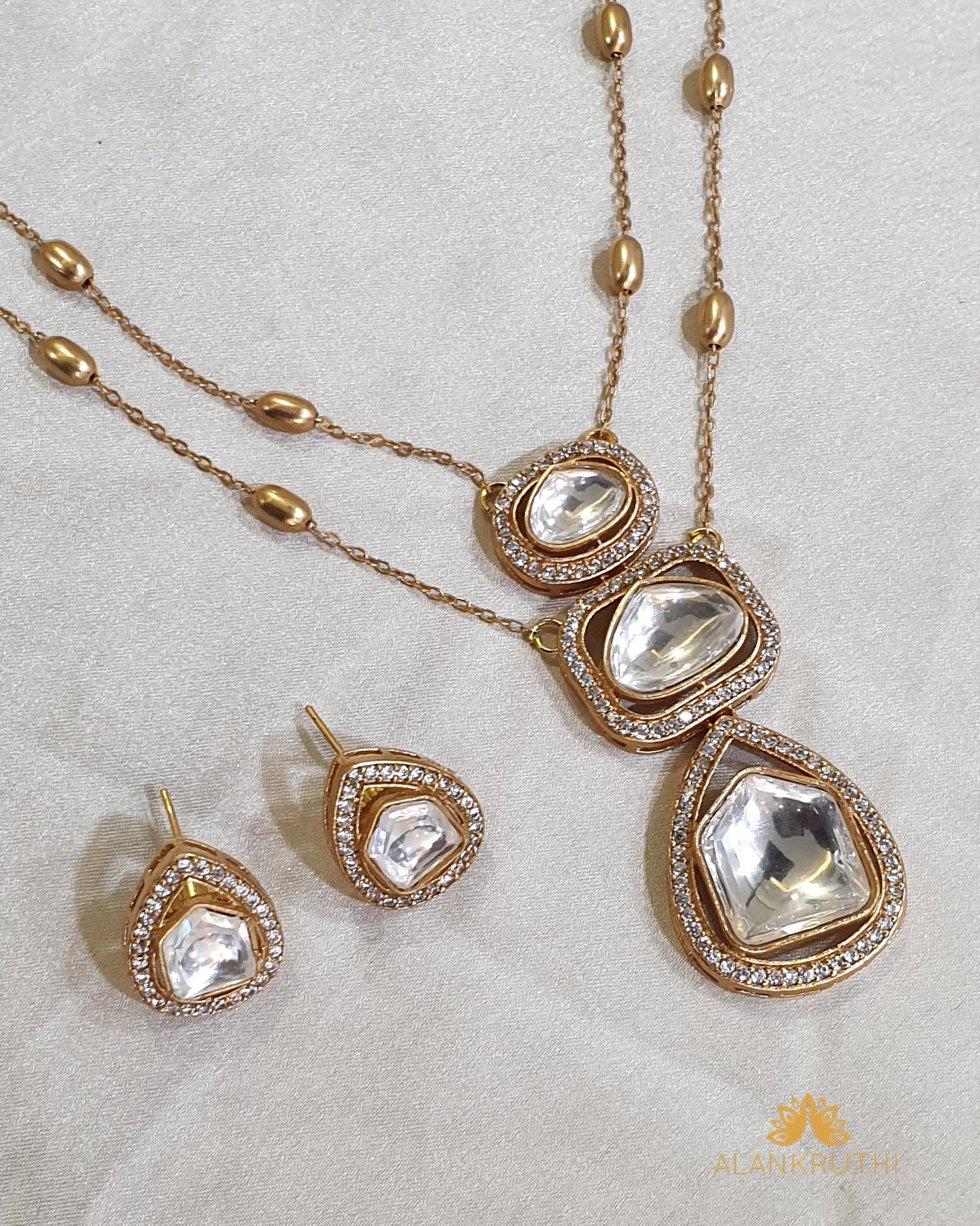 Moissanite Chain Pendant Set