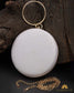 Tanjore Painted Pure White Silk Clutch Bag