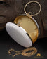 Tanjore Painted Pure White Silk Clutch Bag