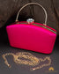 Tanjore Painted Pure Pink Silk Clutch Bag