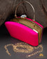 Tanjore Painted Pure Pink Silk Clutch Bag