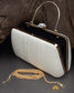 Tanjore Painted Pure White Silk Clutch Bag