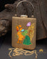 Tanjore Painted Pure Golden Silk Clutch Bag