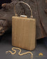 Tanjore Painted Pure Golden Silk Clutch Bag