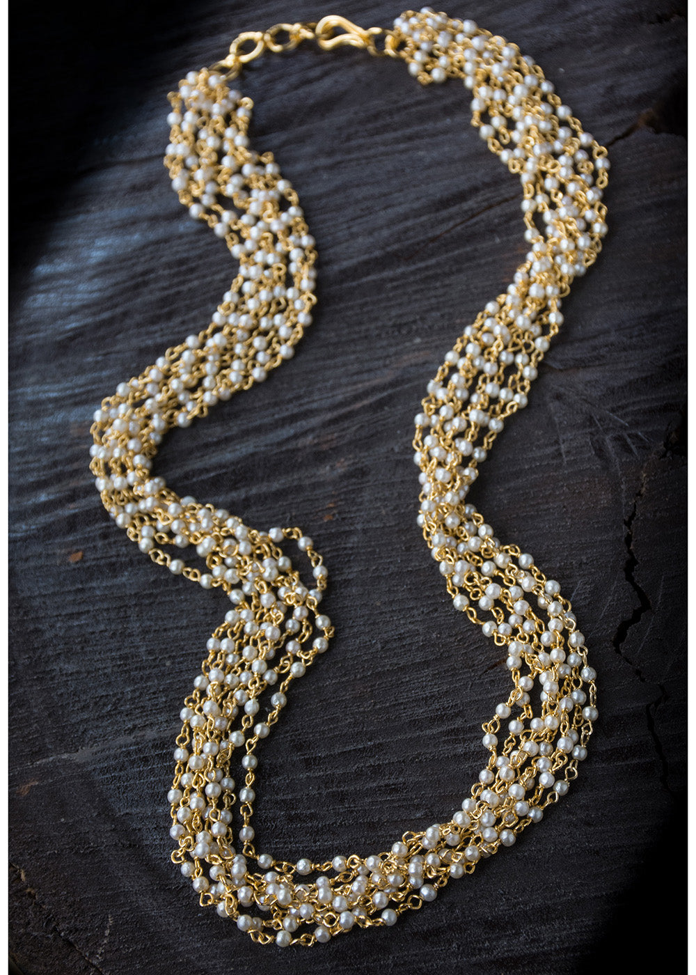 Eight Layered Pearl Mala 16 Inches