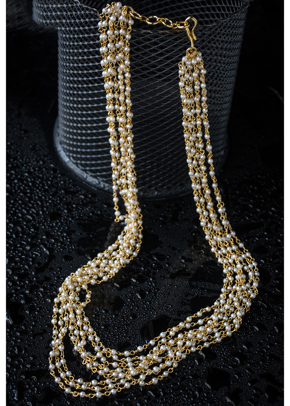 Eight Layered Pearl Mala 16 Inches