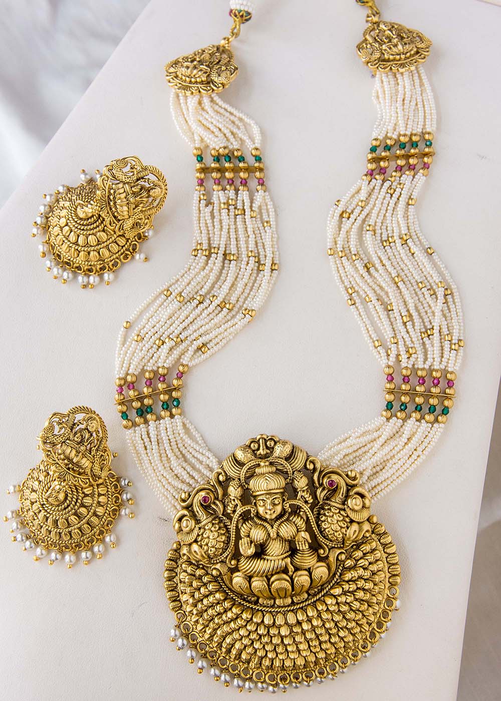 Antique Laxmi Pendant Mala Set 16 Inches