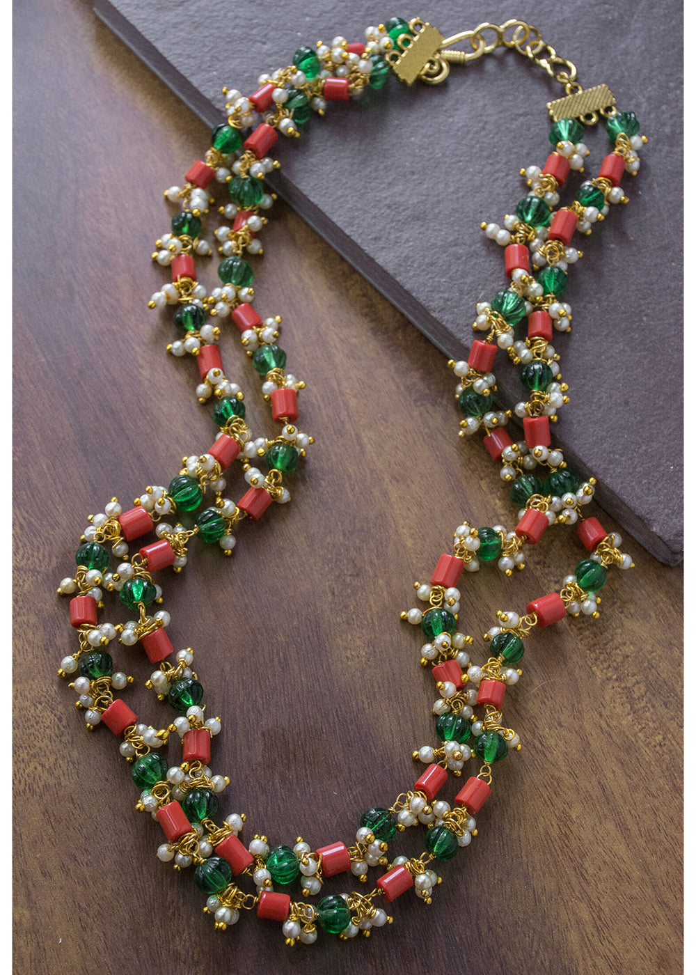 Two Layered Multi Colored Exclusive Mala 20 Inches